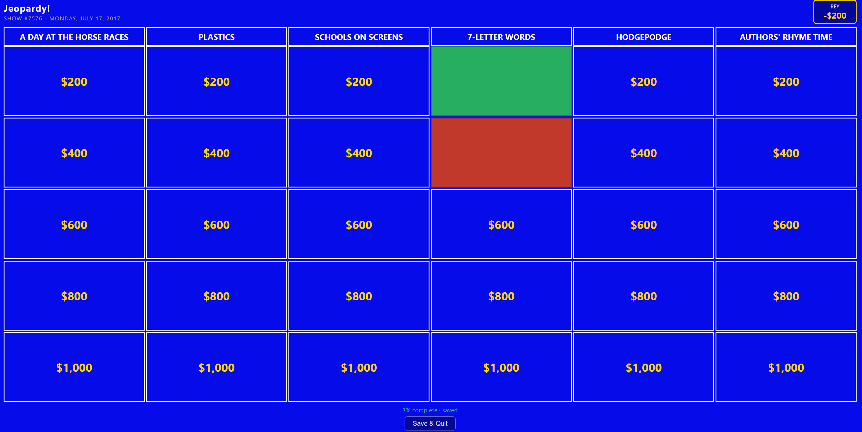 Home Jeopardy app